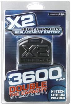 PSP X2 High Double Capacity Akku (3600mAh) (Wiederaufladbar) (Raritt) 