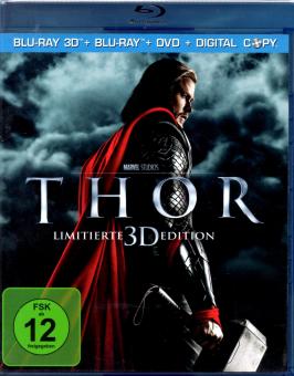 Thor 1 (Kino-Film) (3 Disc Set: DVD & Blu Ray & 3D-Blu Ray) (Limited Edition) (Raritt) (Marvel) (Siehe Info unten) 