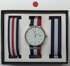 ET - Quarz Herren Armbanduhr Mit Drei Verschiedene Armbändern / Neu Im Originalkarton Mit Anleitung 