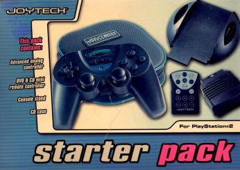 Playstation 2 - Joytech-Starter Pack (Analog Controller & DVD + CD Mini Remote Controller & Konsolen-Ständer & CD-Case 
