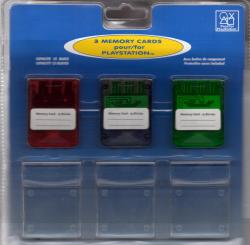 3er Pack: Memory Cards - 1 MB (15 Blocks) - Für Playstation 1 (+ 3 Cases) 