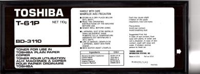 Toshiba Original Toner-Boxen (Schwarz) "T-61P" - Für Kopierer BD 3110 u.s.w. (1 Karton mit 4 Tonerboxen) TOP-PREIS !!!! 