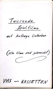 Tausende Gebrauchte VHS & VCC (Video 2000)  - Verkauf & Verleih-Spielfilme (Siehe Info unten) 
