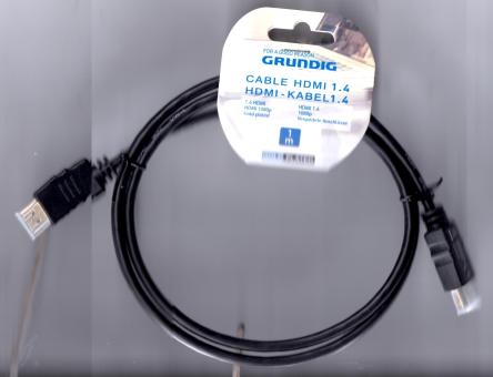 HDMI-Markenkabel (GRUNDIG) 1 Meter Mit Goldkontakte Für Bessere Leitfähigkeit 1.4 Spezifikation Für Maximalen Hochgeschwindigkeits Datentransfer 